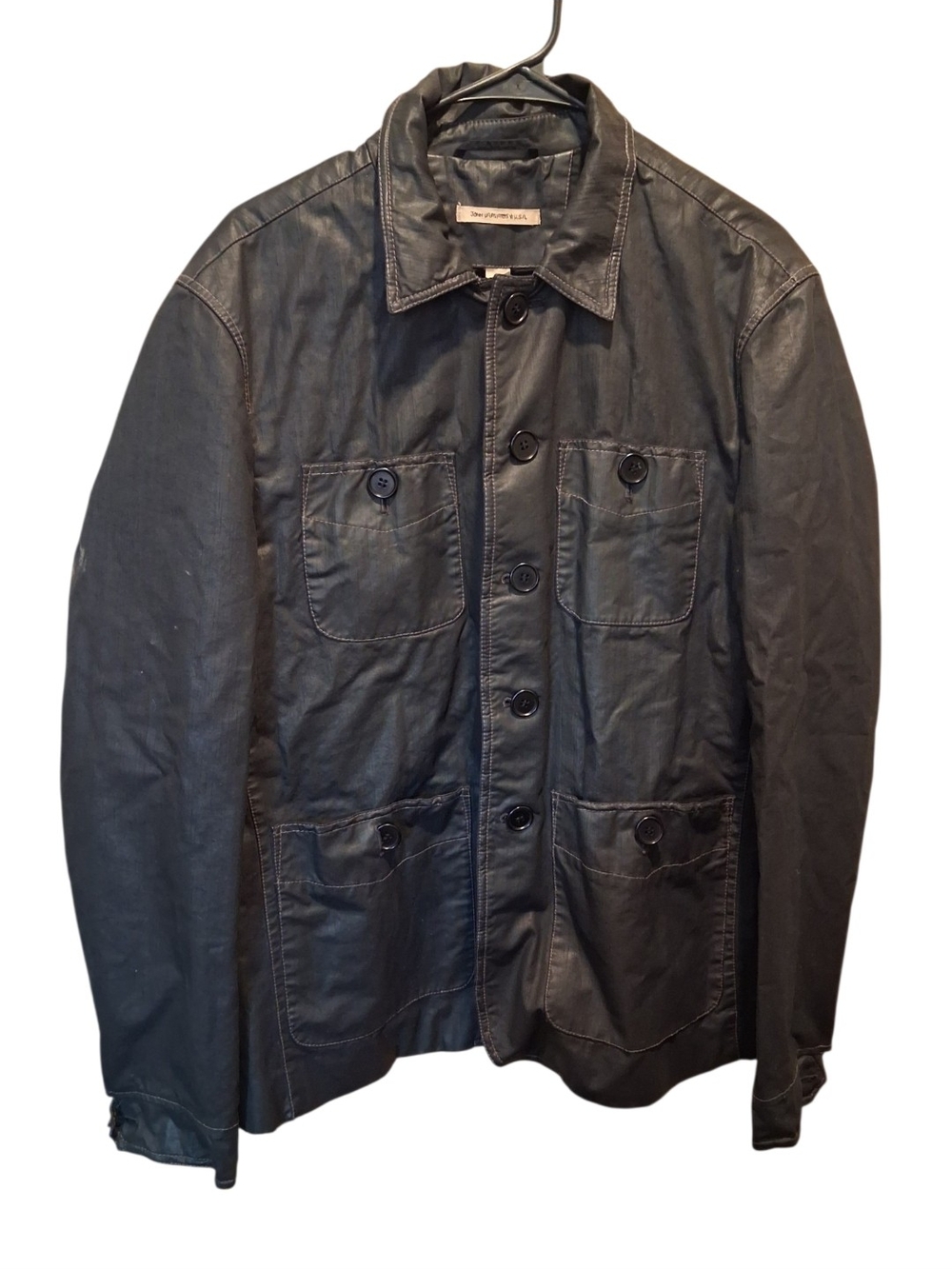 John Varvatos Black Military-Style Field Jacket